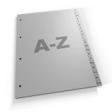 Register A-Z, A4, grau oder weiß, Polypropylen (420 vH Eu)